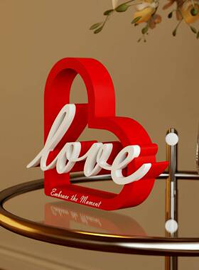 艺术摆件1003心拥LOVE创意爱心字母摆件装饰品客厅现代桌面玄关