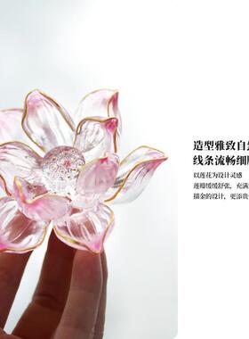 心缘器堂琉杯璃器莲花香香插摆tb-18160件香具茶配件垫禅意