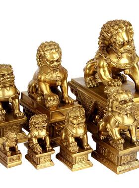 厂家铜狮子摆件 铜制家居装饰摆设铜狮过年礼品铜狮子摆件