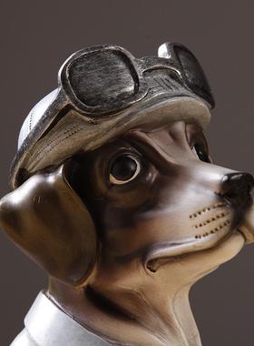 高档北欧美式复古创意招狗财摆件办公室柜客厅酒装饰品摆设艺工品