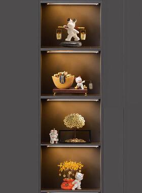 新中式一桶金招财福气熊摆件客厅电视柜装饰品收银柜台乔迁开 业