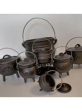 （现）脚锅铸铁仪手工装复古摆件燃烧锅饰三式道具XXZ中式几何造