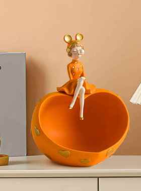 轻奢泡泡女孩进门玄关钥匙收纳摆件客厅家居网红装饰乔迁新居礼品