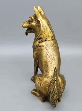 纯铜生肖狗大狼狗铜旺狗客厅入口家装办公室工艺品摆件