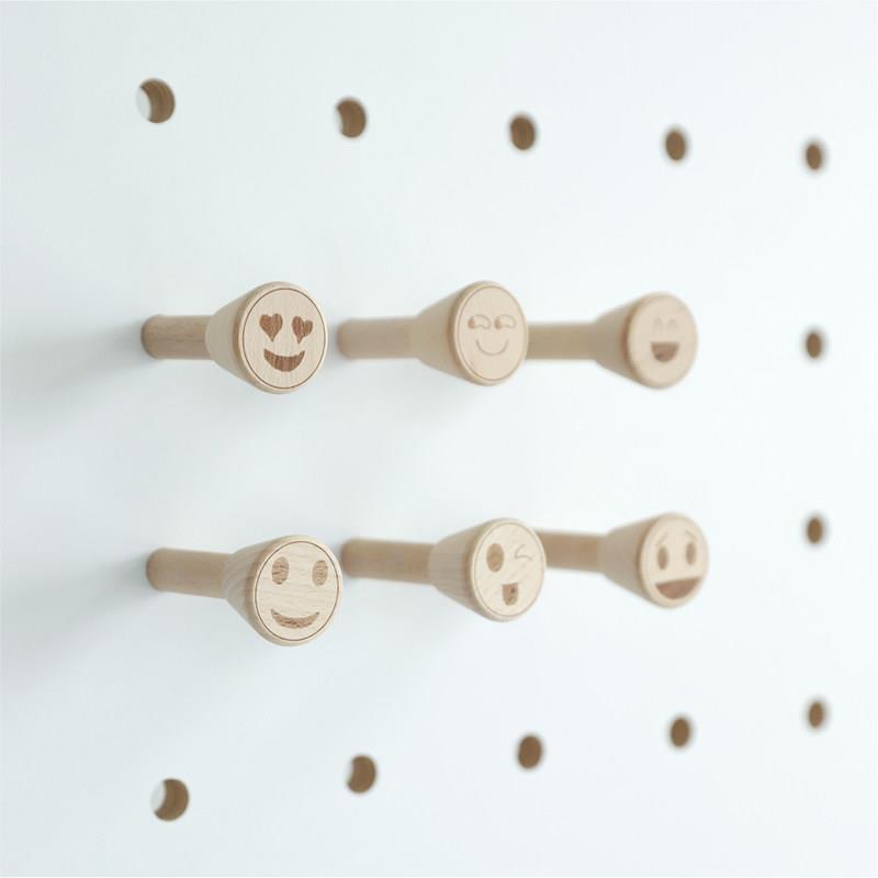 Hole board large hole accessories colorful match sticks facial makeup stick smiley face hook accessories hanging rod decoration