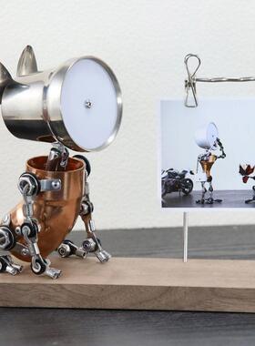 蒸汽朋克机器人台灯办公室学习电子竞技室手工创意照片架教师节礼