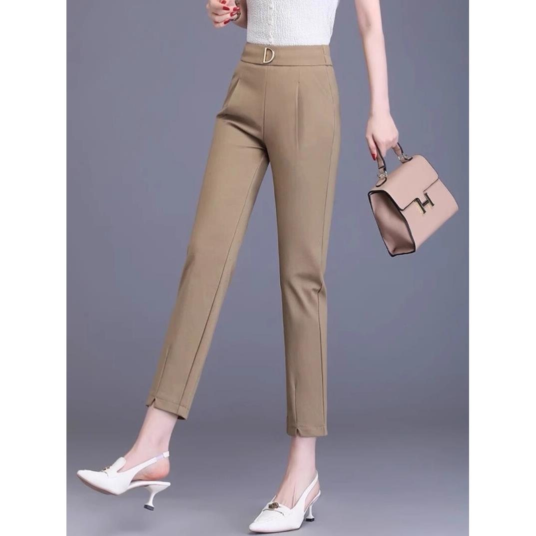 高级感西装裤子女2025新款夏季薄款九分哈伦裤小脚显瘦百搭休闲裤 - 图3