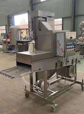 全自动鸡肉排上糠机鸡柳裹糠机鸡翅鸡腿肉鱼排盐酥鸡上粉机