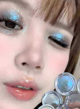 清冷！单色蓝色眼影高光哑光珠光爆闪偏光提亮蓝色爆闪亮晶晶卧蚕