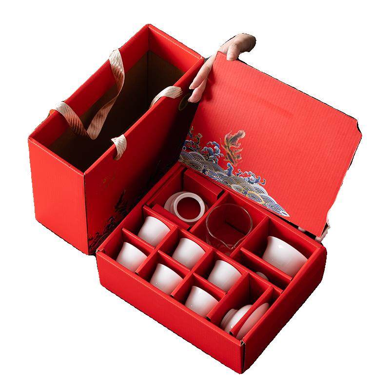 德化白瓷茶具套装羊脂玉礼盒装盖碗茶壶杯子定制logo整套茶具礼盒,淘宝优惠券,粉丝福利购,淘宝优惠卷