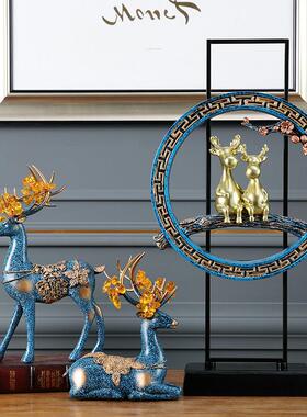 欧洲创意鹿三件套吸引财富入口大厅摆件客厅电视柜酒柜家装婚礼礼