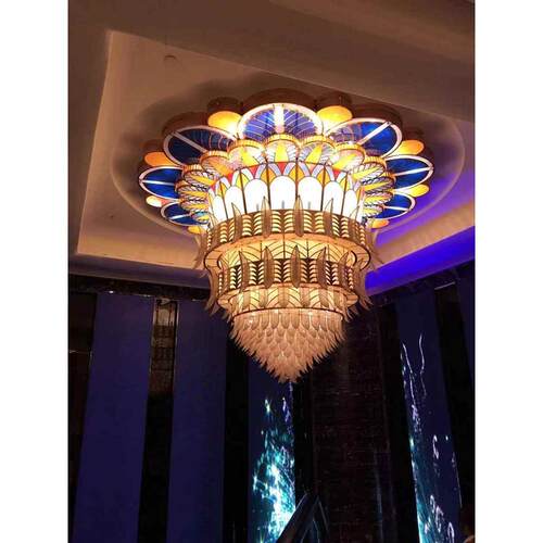 工艺直供吸顶灯民所灯具商电镀多层宿会不锈钢超吊灯工厂酒店星级 - 图1