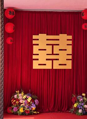 农村院子庭院布置自建房2026新款大门口婚房婚礼装饰布幔全套套装