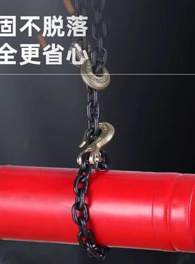 羊角双抓钩锰钢链条吊挂钩叉车铁链吊石头捆绑铁链条吊装索具吊装