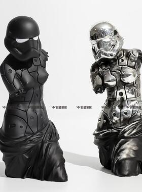 赛博朋克艺术摆件客厅桌面玄关轻奢软装设计师样板房软装饰品