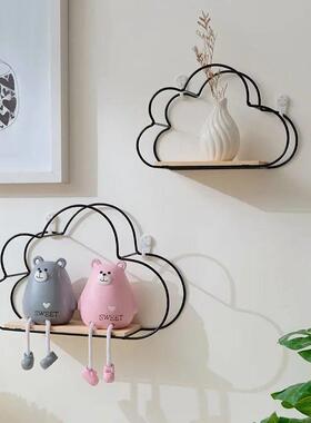 Creative Cloud Iron Shelving Wall Shelf Wooden Clapboard Nor