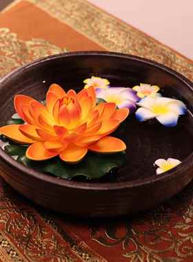 美容床观赏盆观赏盆水疗美容沙龙装饰装饰品黑色观赏盆陶瓷