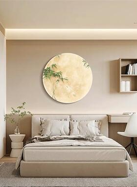 奶油风格月亮入口装饰画绿色植物走廊过道壁灯卧室床边壁画客厅餐