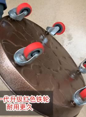 大型金属可移动花盆托盘带滚轮花盆底座万向轮接水盘圆形加厚重物