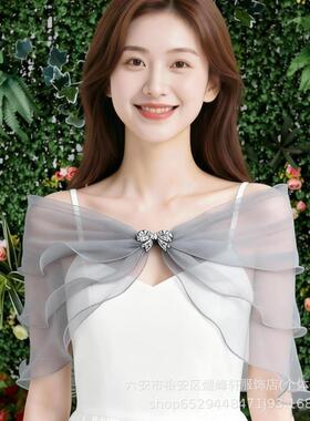 礼服小披肩蕾丝夏季伴娘肩纱薄外