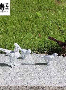 户外真金属喜鹊精密铸造创意小鸟雕塑艺术景观动物摆件现代简约