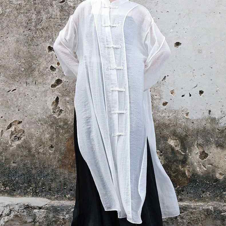 古风爵士舞蹈服纱衣长版开叉衬衫女夏季新款对襟长衫防晒衣古典舞,淘宝优惠券,粉丝福利购,淘宝优惠卷