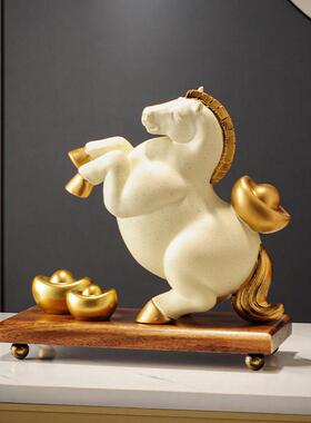 新中式马上有钱马摆件乔迁开业高档礼品客厅玄关店铺招财装饰摆饰