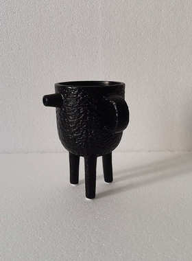 侘寂风白陶瓷抽象摆件样板房插花花器民宿小众装饰品不规则工艺品