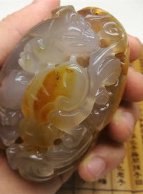 巴西 天然玉髓雕刻玛瑙手工红玛瑙手把天然手把件件原色