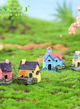 新款直销欧式乡村别墅 小房子房屋 微景观别墅房子树脂摆件 创意
