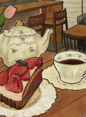 惬意时光 原木风现代简约饭厅装饰画日式咖啡厅饭厅挂画