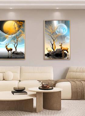 发光壁画 画灯led光源挂墙高清现代轻奢装饰画 画带灯门厅卧室高