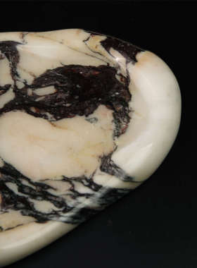 现代轻奢大理石曲面宝格丽托盘摆件样板间酒店民宿装饰品洗手台工