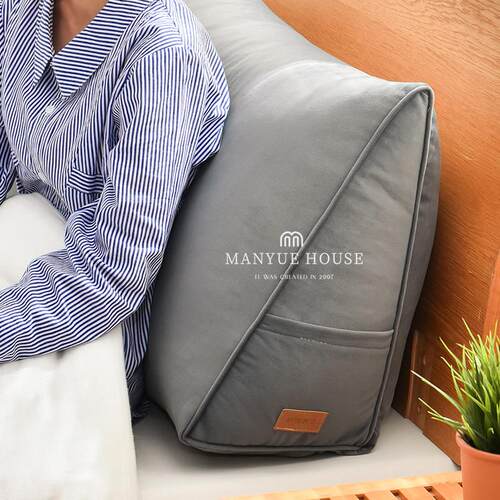 蔓越家 高级感磨砂绒床头双人靠垫客厅沙发组合腰靠枕软包可拆洗 - 图1