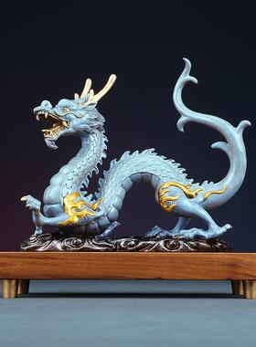 铜龙行天下礼摆龙件生肖龙祥彩家居办公室装C1105龙饰开业品摆设