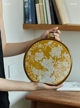 【孤品】蜡笔派繁花悦鸟新中式花瓶摆件客厅花瓶花器玄关彩瓷花瓶