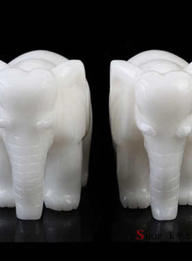 阿富汗白玉象摆件一对  吸水大象 玉如意白象大量批发