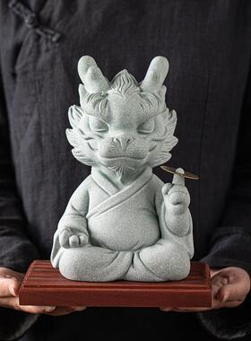 龙年生肖龙摆件大号招财吉祥物神龙大师家居办公室桌面鱼缸装饰品
