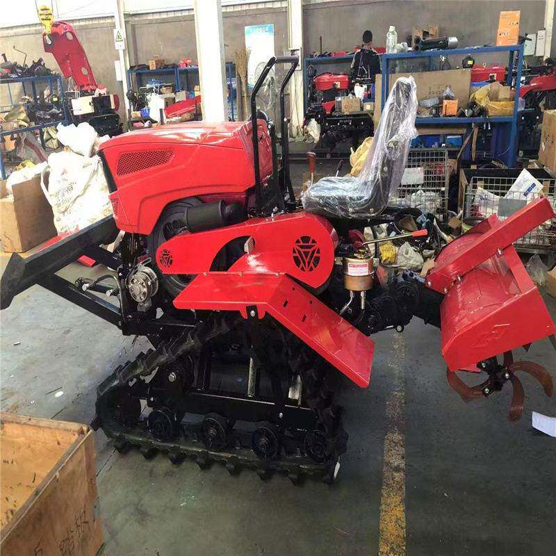 Crawler-type multi-functional rotary tiller, ride-on micro tiller, water and drought dual-use orchard tiller, manufacturer for home use