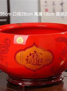 景德镇陶瓷器聚宝盆客厅玄关风水摆饰招财进宝盆开业礼品装饰摆饰