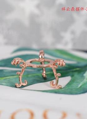 厂家直销水晶球金属底座现代祥云顶摆件客厅展示三角支架石头底托