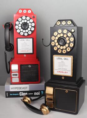 复古老饰式摄挂墙话机模型服装电店酒吧橱窗装品壁6001饰摆件影道