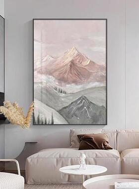 背有靠山客厅装饰画现代简约抽象山景入户玄关挂画大幅沙发落地画
