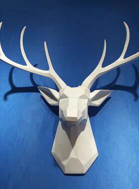 鹿头鹿角客厅壁挂室内墙壁挂饰欧美家居装饰树脂工艺品摆件装饰