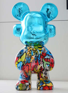 炫酷潮流DJ流体熊装饰摆件网红现代客厅家居酒柜电视柜装饰品批发