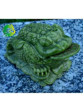 新款天玉石招财金蟾摆件然店商铺开业务礼品厅家居三脚蟾蜍工艺客