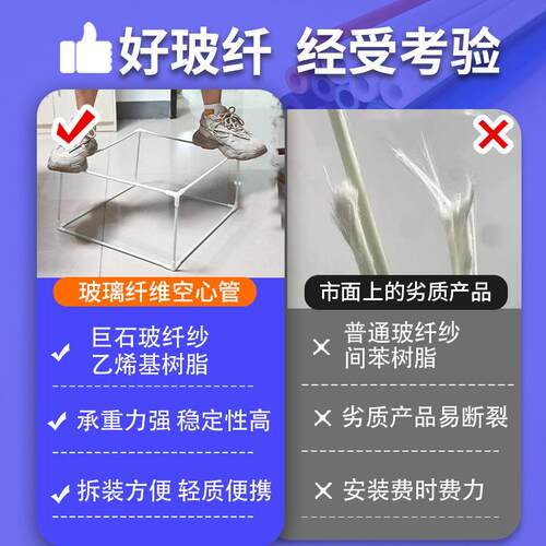 定制玻璃纤维杆箱包支撑杆送餐保温箱内骨架空心玻纤管外卖箱支架 - 图0