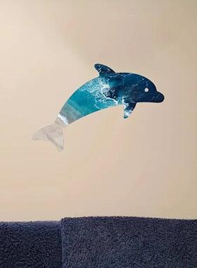 金属海豚墙饰海豚主题海滩墙艺术海洋生物墙装饰