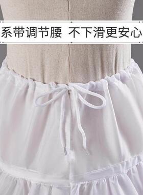 儿童裙撑中长款可调节花童婚礼小女孩礼服超蓬公主裙演出衬裙