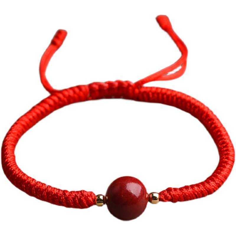 朱砂红绳手链女男本命年手绳单珠三珠朱砂手串编织手绳幸运绳情侣,淘宝优惠券,粉丝福利购,淘宝优惠卷